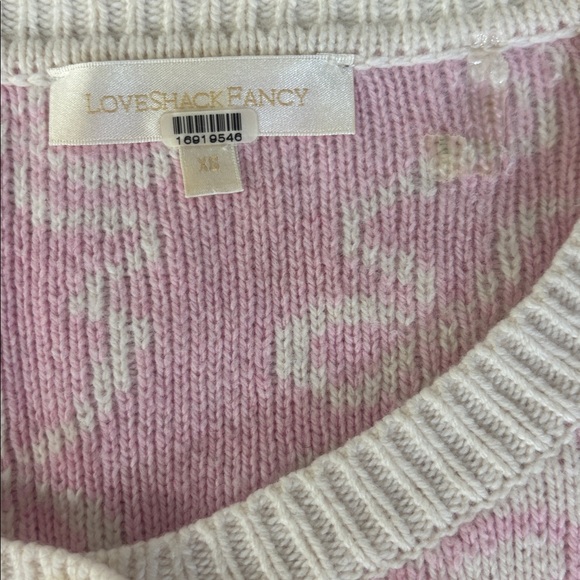 loveshackfancy Veronika Wool-Blend Bow Cardigan Printed Sz Xs X-small - Picture 2 of 4